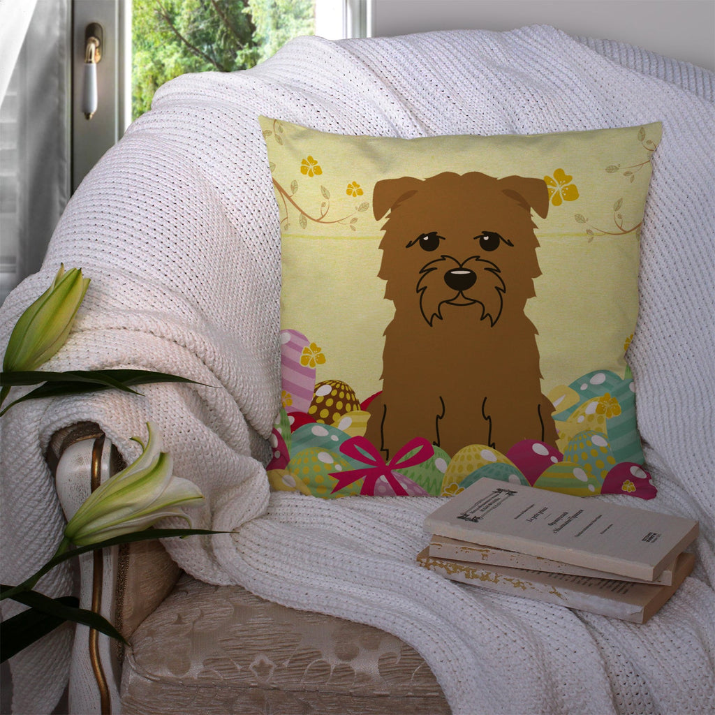 Easter Eggs Glen of Imal Tan Decorative Throw Pillow 14x14 Indoor Outdoor Accent Cushion, Fabric Cover with Insert for Sofa, Bed, Porch & Living Room