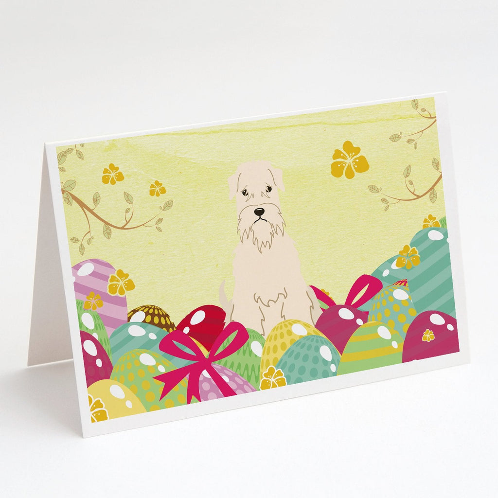 Easter Eggs Soft Coated Wheaten Terrier Greeting Cards Pack of 8 Blank Cards with Envelopes Whimsical A7 Size 5x7