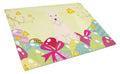 Easter Eggs Soft Coated Wheaten Terrier Cutting Board Tempered Glass Kitchen Cutting Surface, Heat Resistant Chopping, Non-Slip Feet, Food Prep & Serving
