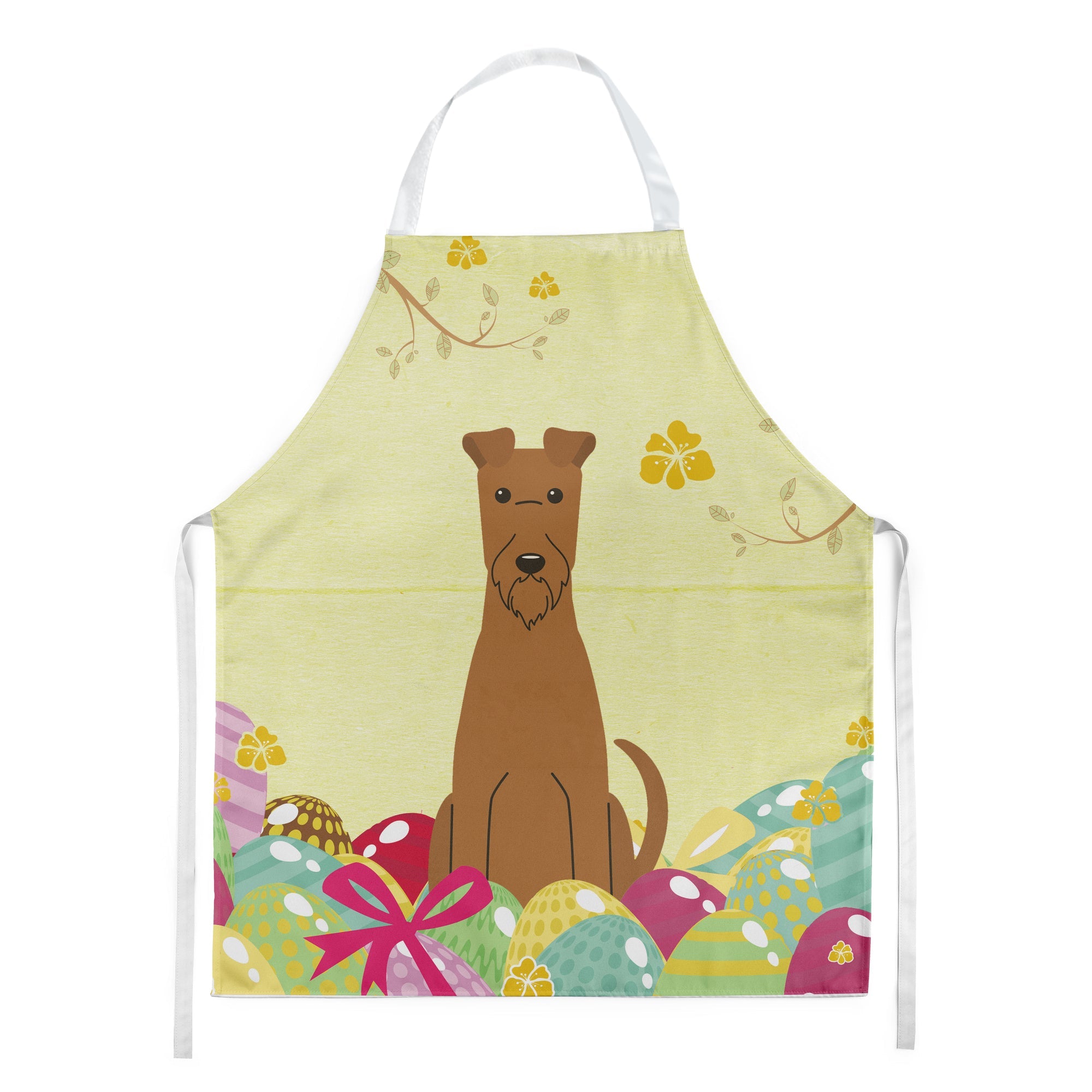 Easter Eggs Irish Terrier Apron Cooking Kitchen Server Baking Crafts Gardening for Adult Women Men, Unisex, Large, Multicolor