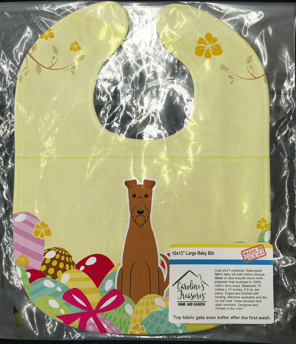 Easter Eggs Irish Terrier Baby Bib Easy-Clean Baby Bib Baby Feeding Accessory Baby Mealtime Essential, 10 x 13, Multicolor