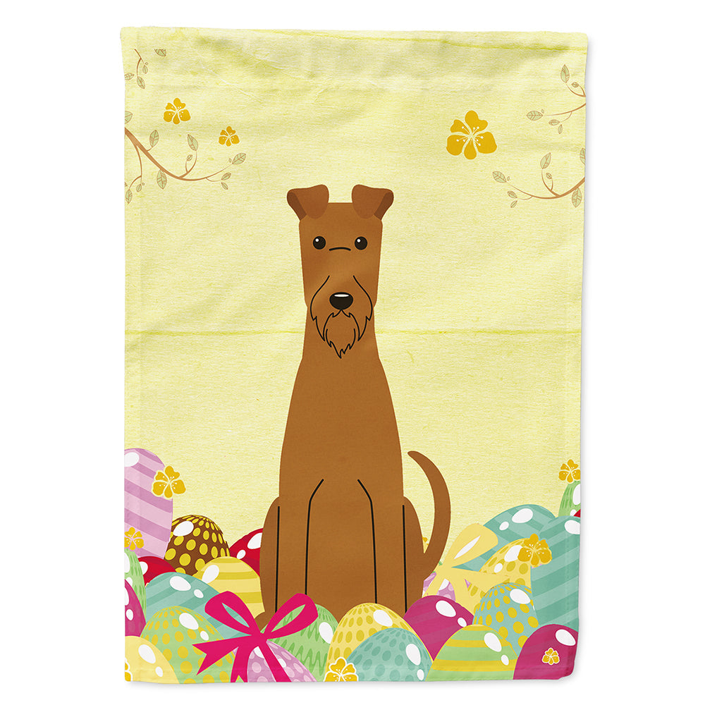 Easter Eggs Irish Terrier House Flag 28x40 Porch Sleeve Pole Decorative Outside Yard Banner Artwork Wall Hanging, Polyester
