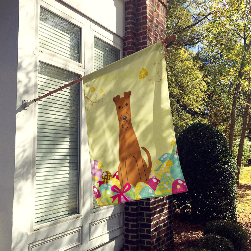 Easter Eggs Irish Terrier House Flag 28x40 Porch Sleeve Pole Decorative Outside Yard Banner Artwork Wall Hanging, Polyester