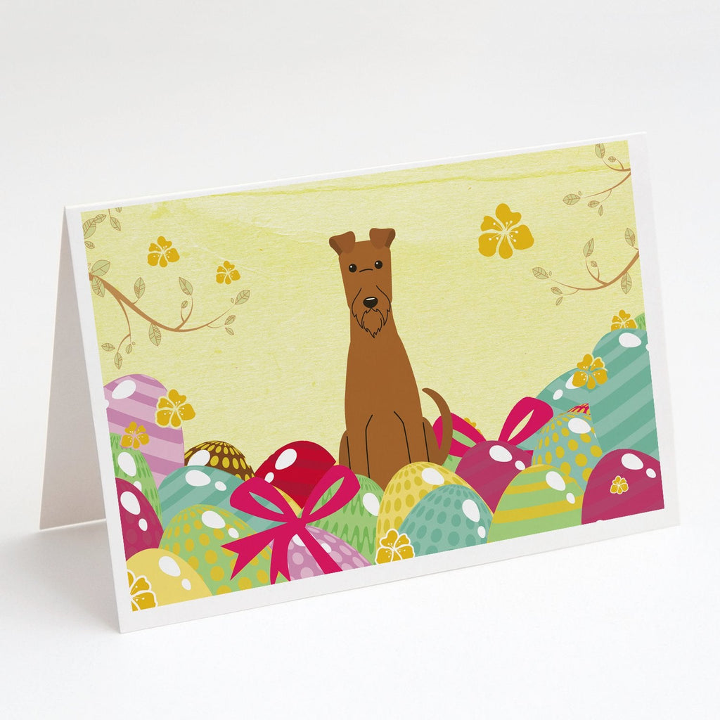 Easter Eggs Irish Terrier Greeting Cards Pack of 8 Blank Cards with Envelopes Whimsical A7 Size 5x7