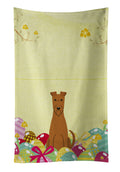 Easter Eggs Irish Terrier Kitchen Towel Velour Plush Front and Cotton Loop Back Machine Washable