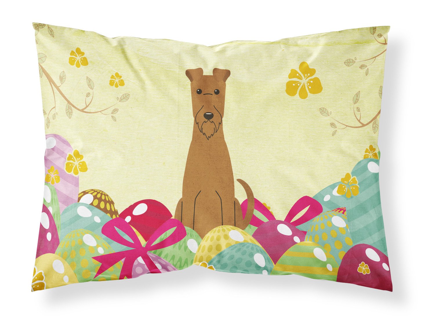 Easter Eggs Irish Terrier Standard Pillowcase Lightweight Super Soft Easy Care Decorative Artwork Pillowcase, Standard