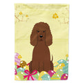 Easter Eggs Irish Water Spaniel House Flag 28x40 Porch Sleeve Pole Decorative Outside Yard Banner Artwork Wall Hanging, Polyester
