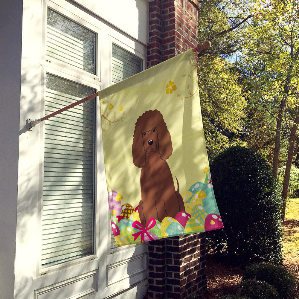 Easter Eggs Irish Water Spaniel House Flag 28x40 Porch Sleeve Pole Decorative Outside Yard Banner Artwork Wall Hanging, Polyester