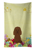 Easter Eggs Irish Water Spaniel Kitchen Towel Velour Plush Front and Cotton Loop Back Machine Washable