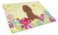 Easter Eggs Irish Water Spaniel Cutting Board Tempered Glass Kitchen Cutting Surface, Heat Resistant Chopping, Non-Slip Feet, Food Prep & Serving