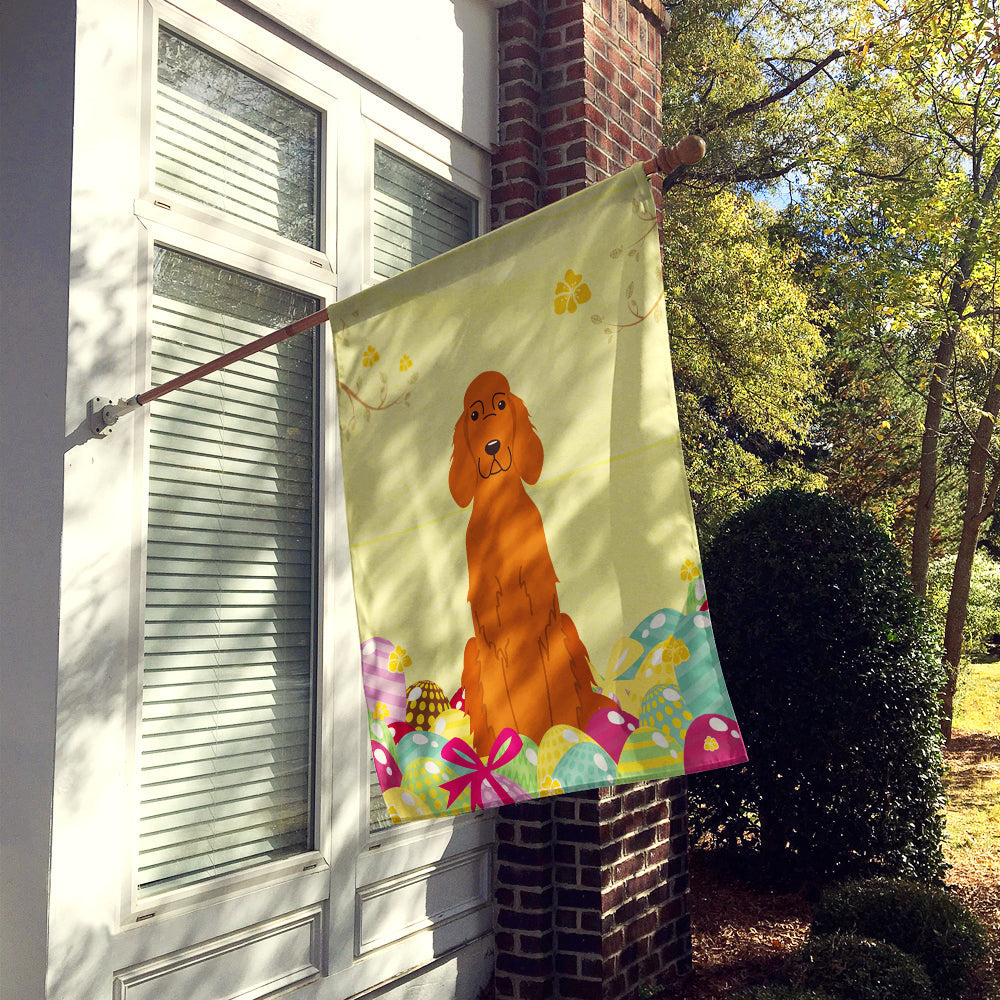 Easter Eggs Irish Setter House Flag 28x40 Porch Sleeve Pole Decorative Outside Yard Banner Artwork Wall Hanging, Polyester