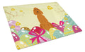 Easter Eggs Irish Setter Cutting Board Tempered Glass Kitchen Cutting Surface, Heat Resistant Chopping, Non-Slip Feet, Food Prep & Serving