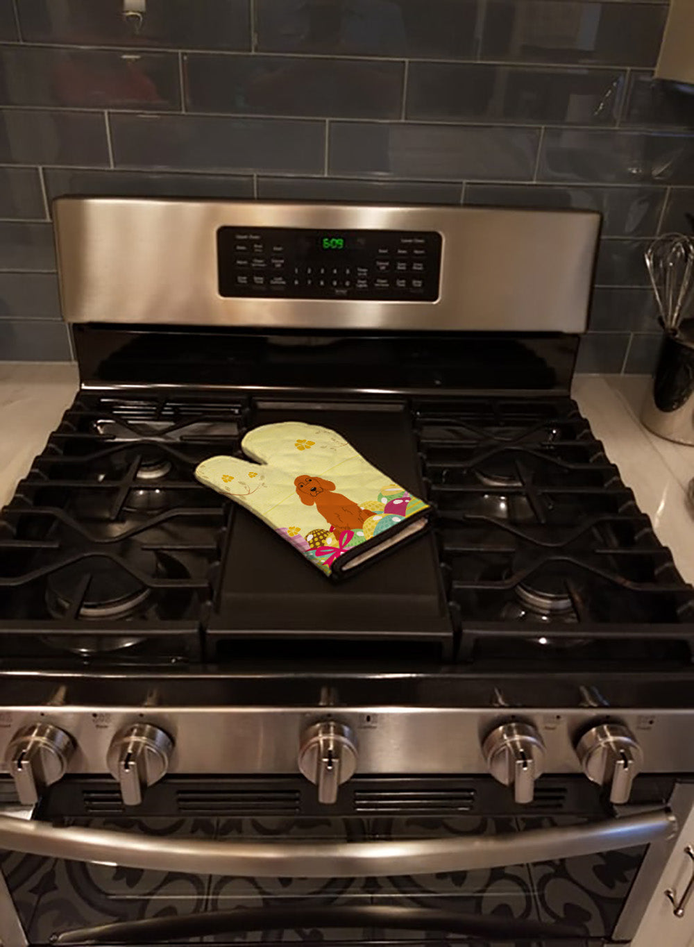 Easter Eggs Irish Setter Oven Mitt Heat Resistant Thick Oven Mitt for Hot Pans and Oven, Kitchen Mitt Protect Hands, Cooking Baking Glove