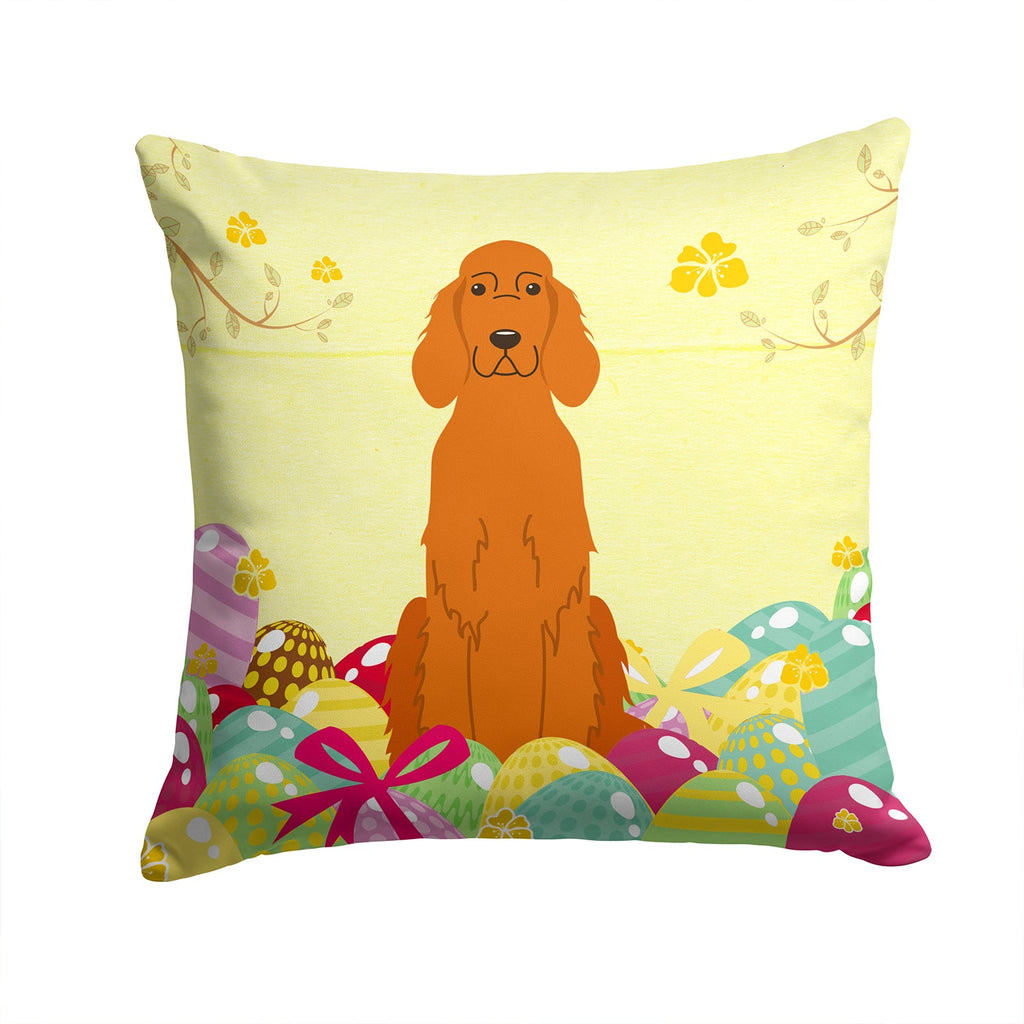 Easter Eggs Irish Setter Decorative Throw Pillow 14x14 Indoor Outdoor Accent Cushion, Fabric Cover with Insert for Sofa, Bed, Porch & Living Room