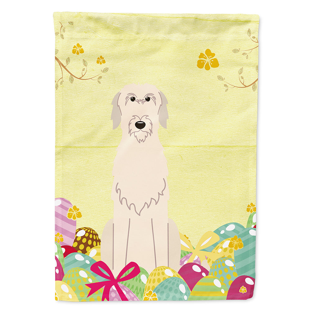 Easter Eggs Irish Wolfhound House Flag 28x40 Porch Sleeve Pole Decorative Outside Yard Banner Artwork Wall Hanging, Polyester
