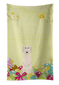 Easter Eggs Irish Wolfhound Kitchen Towel Velour Plush Front and Cotton Loop Back Machine Washable