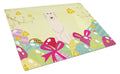 Easter Eggs Irish Wolfhound Cutting Board Tempered Glass Kitchen Cutting Surface, Heat Resistant Chopping, Non-Slip Feet, Food Prep & Serving