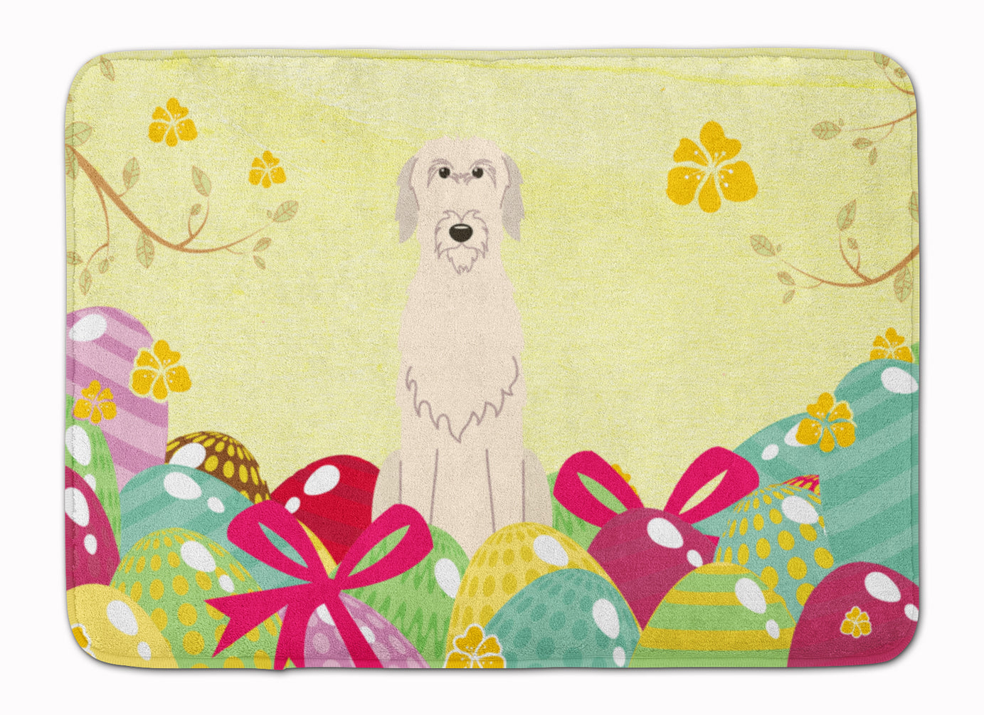 Easter Eggs Irish Wolfhound Memory Foam Kitchen Mat Machine Washable Anti-Fatigue Cushion Comfort Bath or Kitchen Rug