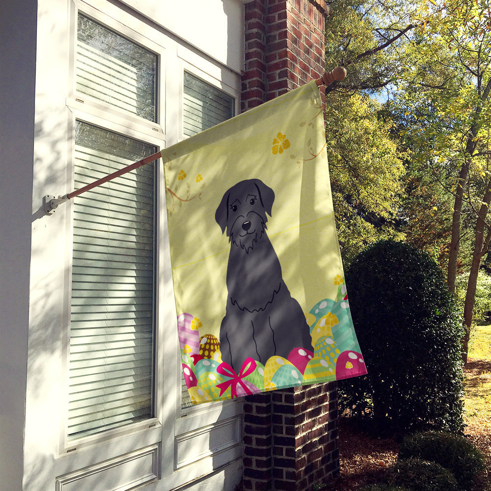 Easter Eggs Giant Schnauzer House Flag 28x40 Porch Sleeve Pole Decorative Outside Yard Banner Artwork Wall Hanging, Polyester