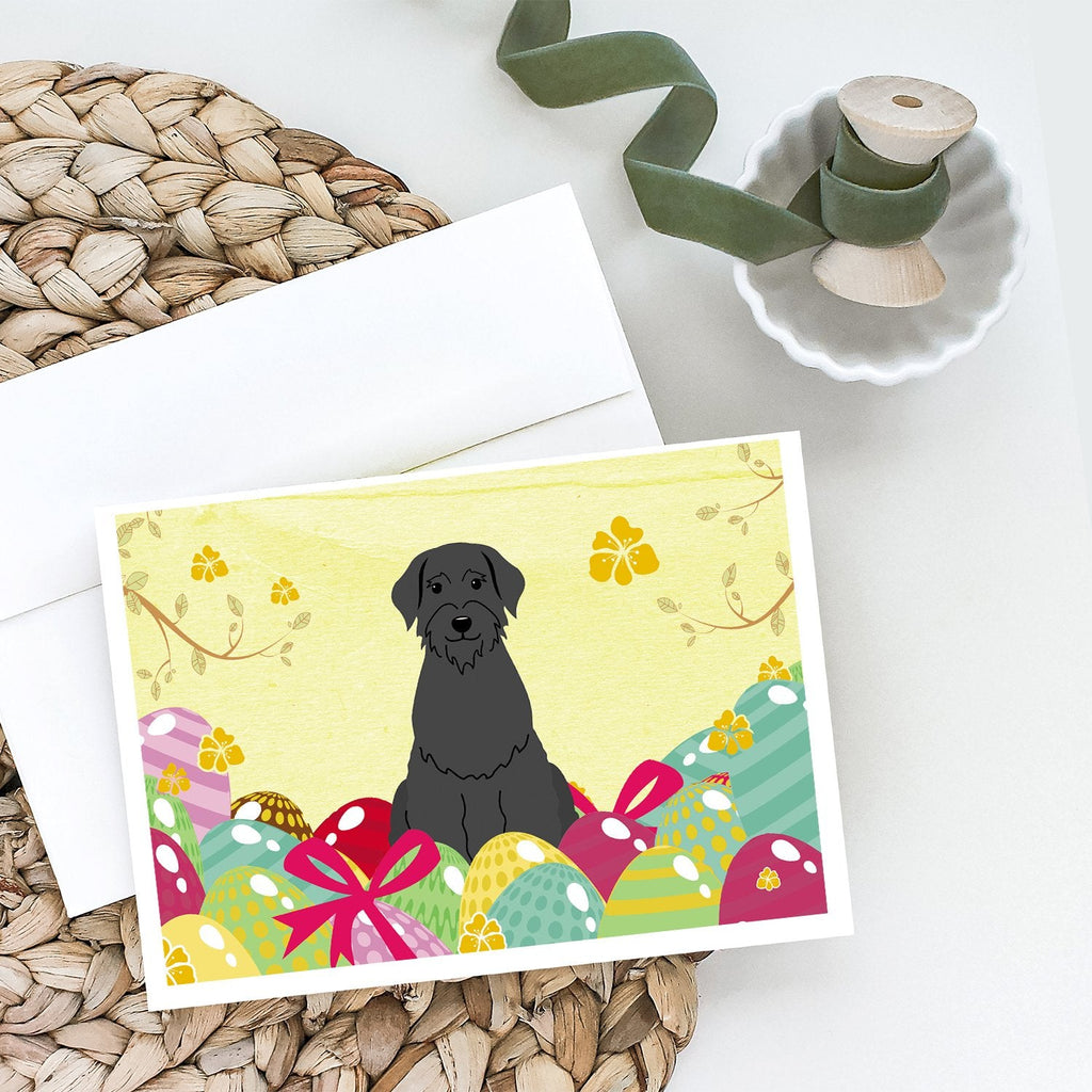 Easter Eggs Giant Schnauzer Greeting Cards Pack of 8 Blank Cards with Envelopes Whimsical A7 Size 5x7