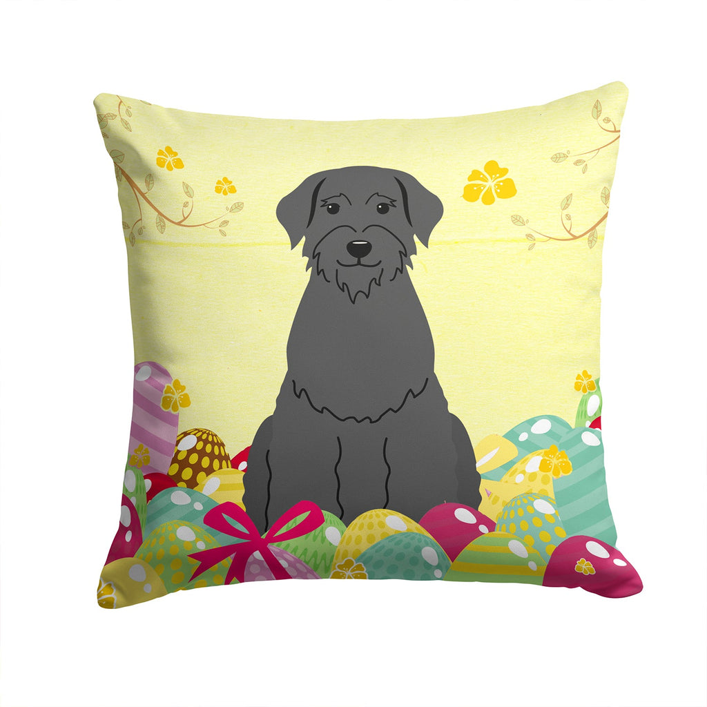 Easter Eggs Giant Schnauzer Decorative Throw Pillow 14x14 Indoor Outdoor Accent Cushion, Fabric Cover with Insert for Sofa, Bed, Porch & Living Room
