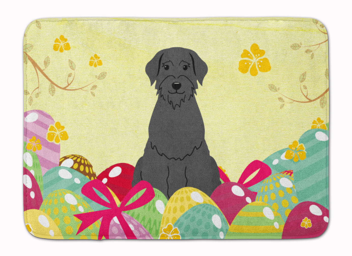 Easter Eggs Giant Schnauzer Memory Foam Kitchen Mat Machine Washable Anti-Fatigue Cushion Comfort Bath or Kitchen Rug