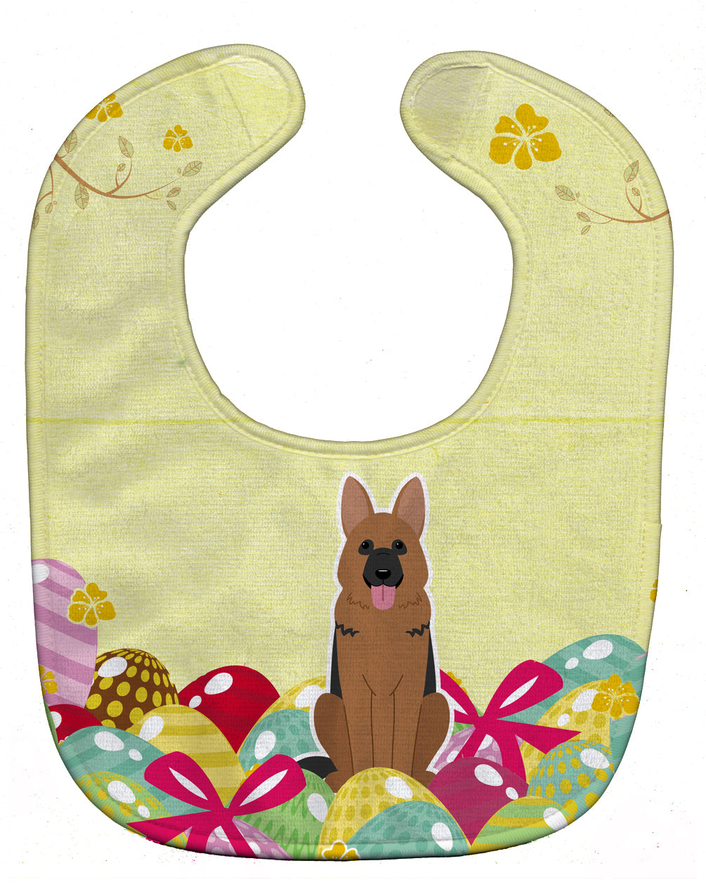 Easter Eggs German Shepherd Baby Bib Easy-Clean Baby Bib Baby Feeding Accessory Baby Mealtime Essential, 10 x 13, Multicolor