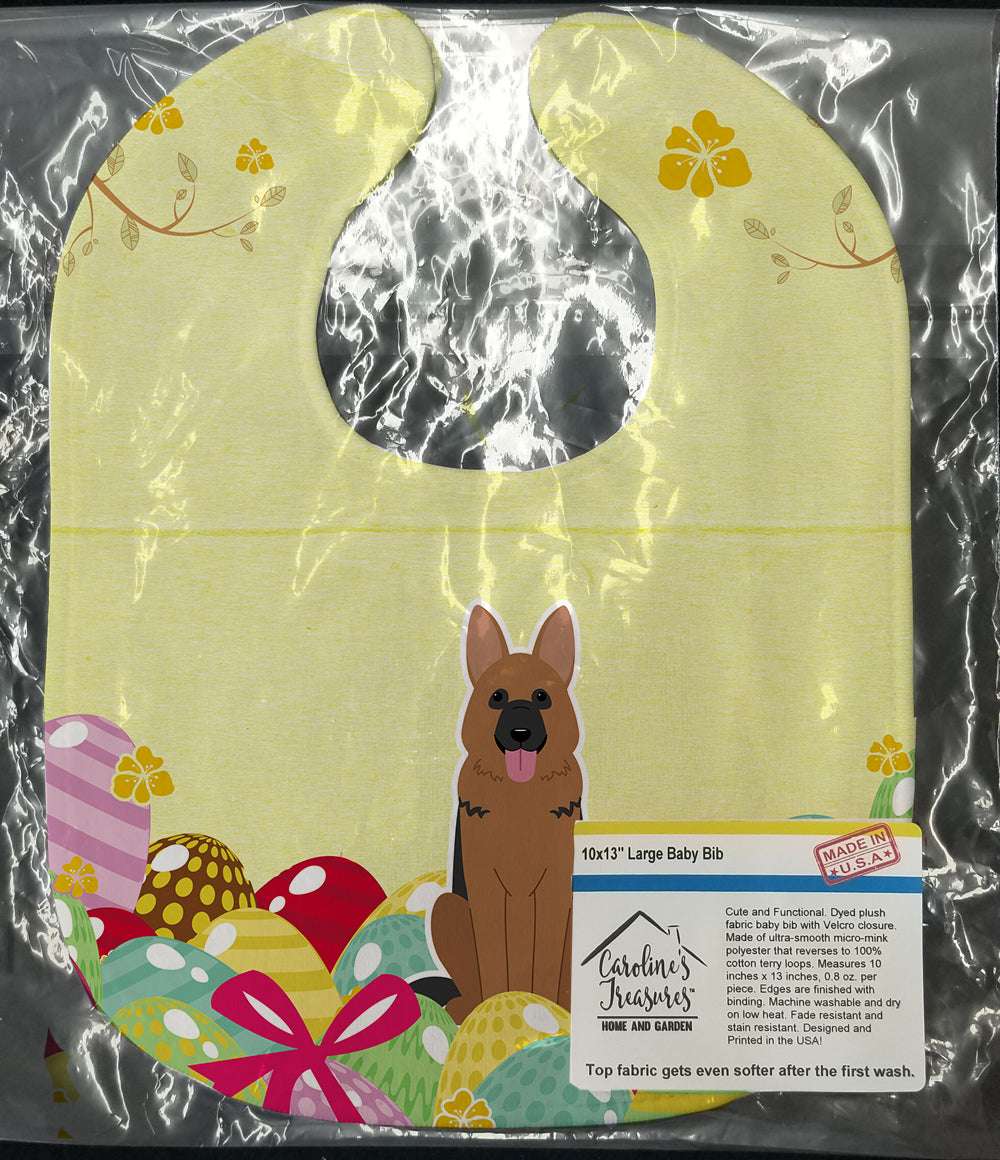 Easter Eggs German Shepherd Baby Bib Easy-Clean Baby Bib Baby Feeding Accessory Baby Mealtime Essential, 10 x 13, Multicolor