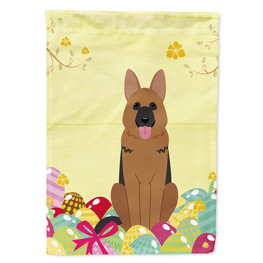 Easter Eggs German Shepherd House Flag 28x40 Porch Sleeve Pole Decorative Outside Yard Banner Artwork Wall Hanging, Polyester