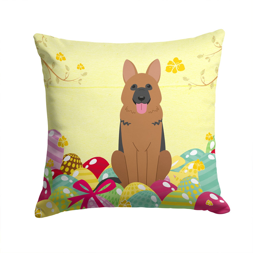 Easter Eggs German Shepherd Decorative Throw Pillow 14x14 Indoor Outdoor Accent Cushion, Fabric Cover with Insert for Sofa, Bed, Porch & Living Room