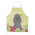 Easter Eggs Poodle Silver Apron Cooking Kitchen Server Baking Crafts Gardening for Adult Women Men, Unisex, Large, Multicolor