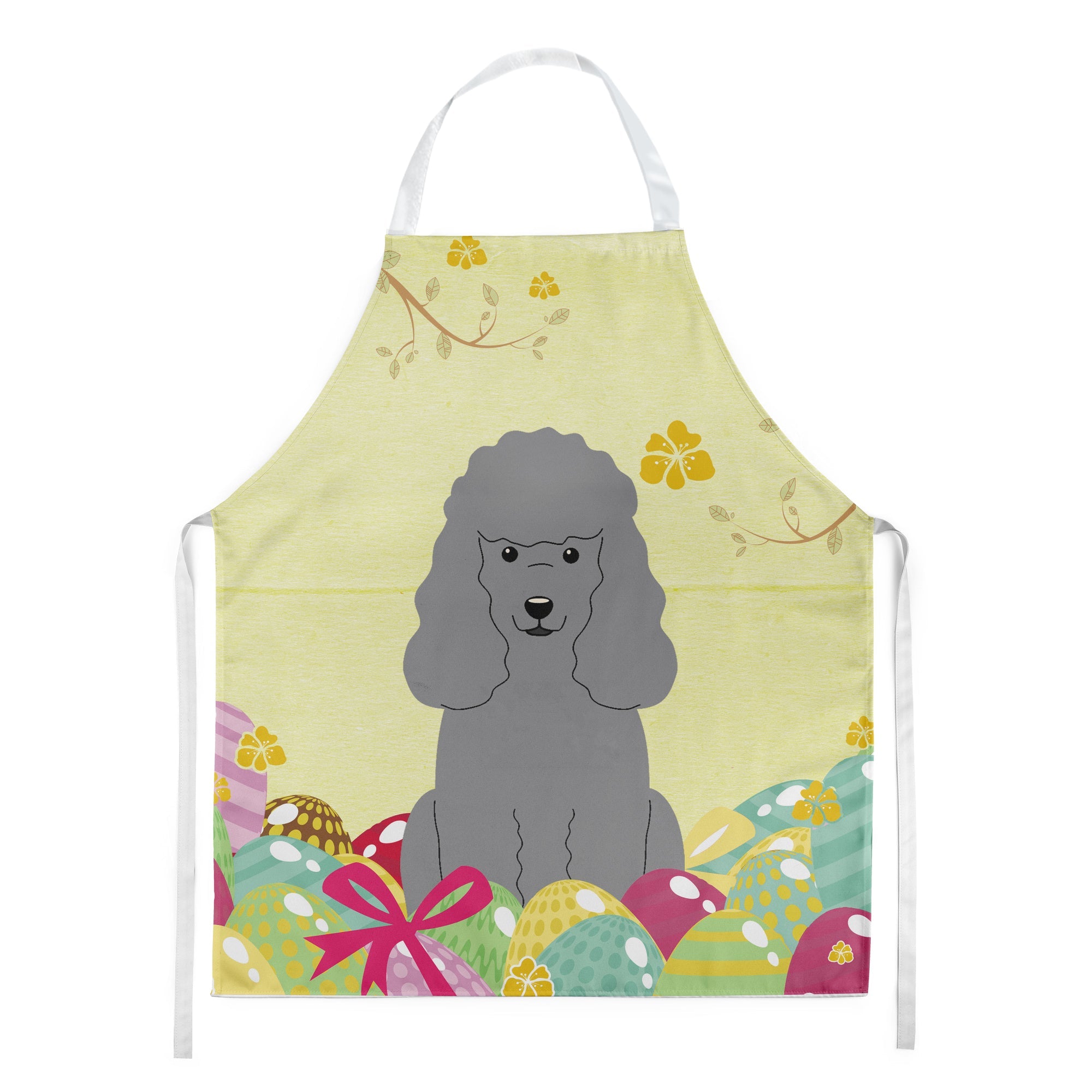 Easter Eggs Poodle Silver Apron Cooking Kitchen Server Baking Crafts Gardening for Adult Women Men, Unisex, Large, Multicolor