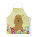 Easter Eggs Poodle Tan Apron Cooking Kitchen Server Baking Crafts Gardening for Adult Women Men, Unisex, Large, Multicolor