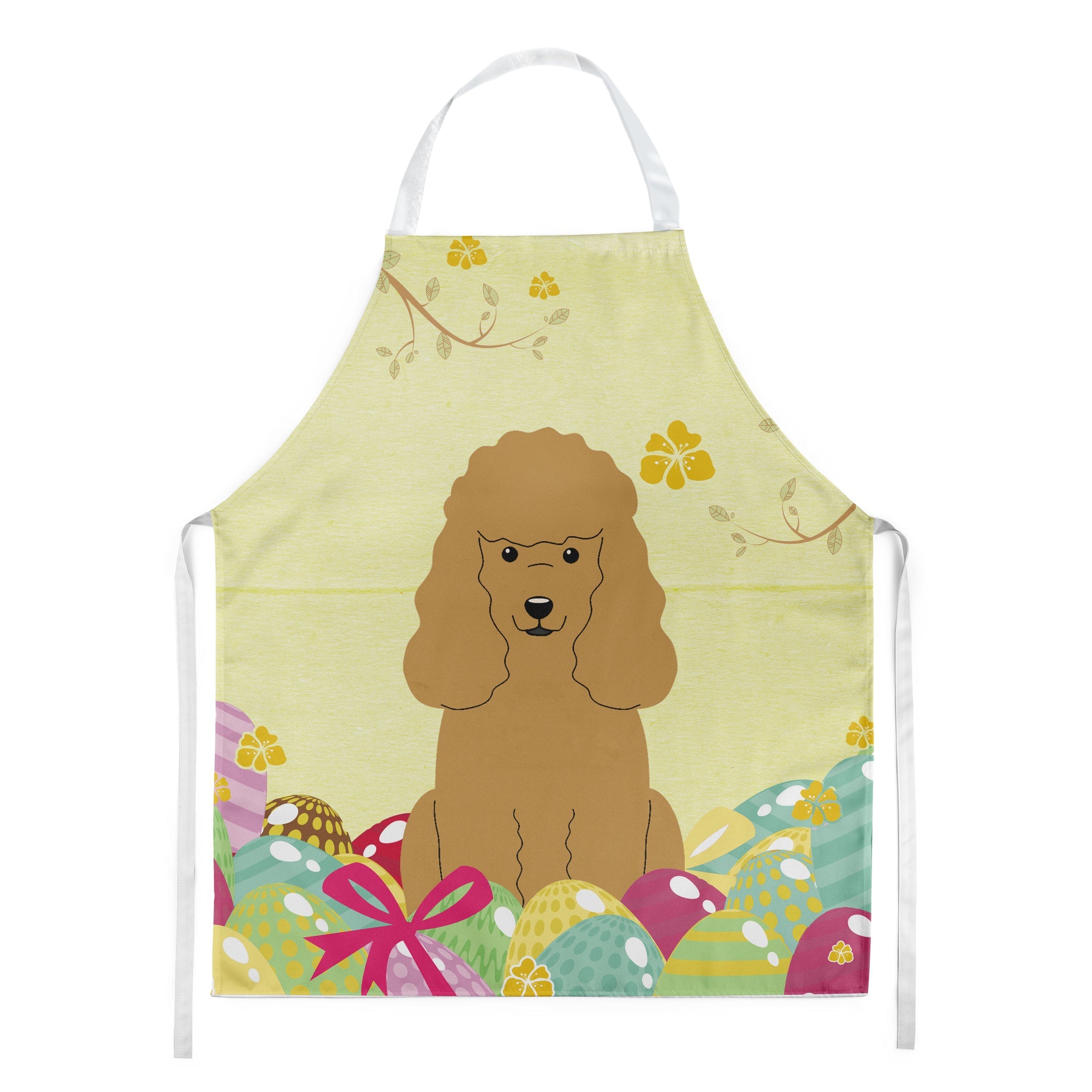 Easter Eggs Poodle Tan Apron Cooking Kitchen Server Baking Crafts Gardening for Adult Women Men, Unisex, Large, Multicolor