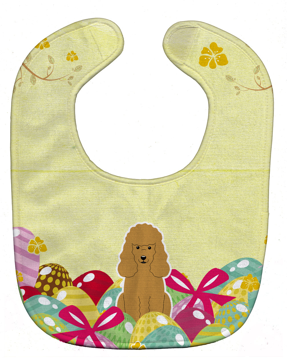 Easter Eggs Poodle Tan Baby Bib Easy-Clean Baby Bib Baby Feeding Accessory Baby Mealtime Essential, 10 x 13, Multicolor
