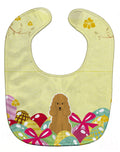 Easter Eggs Poodle Tan Baby Bib Easy-Clean Baby Bib Baby Feeding Accessory Baby Mealtime Essential, 10 x 13, Multicolor