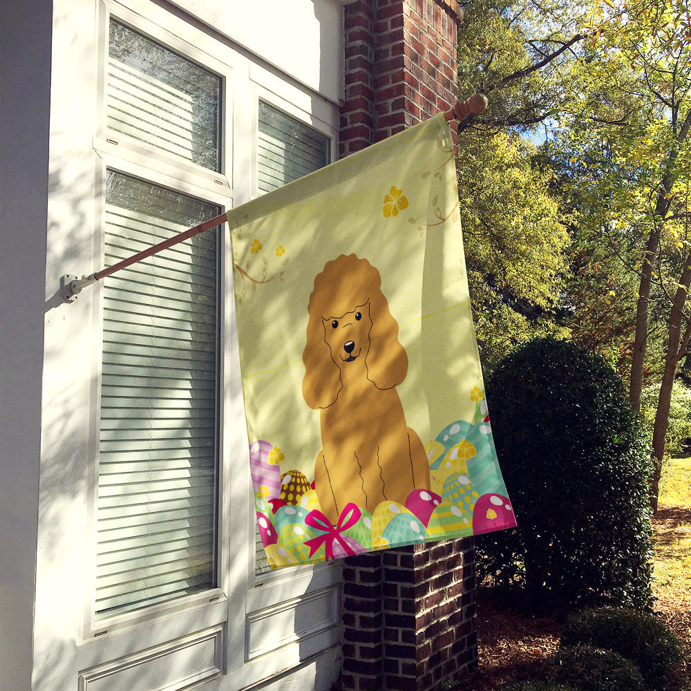 Easter Eggs Poodle Tan House Flag 28x40 Porch Sleeve Pole Decorative Outside Yard Banner Artwork Wall Hanging, Polyester