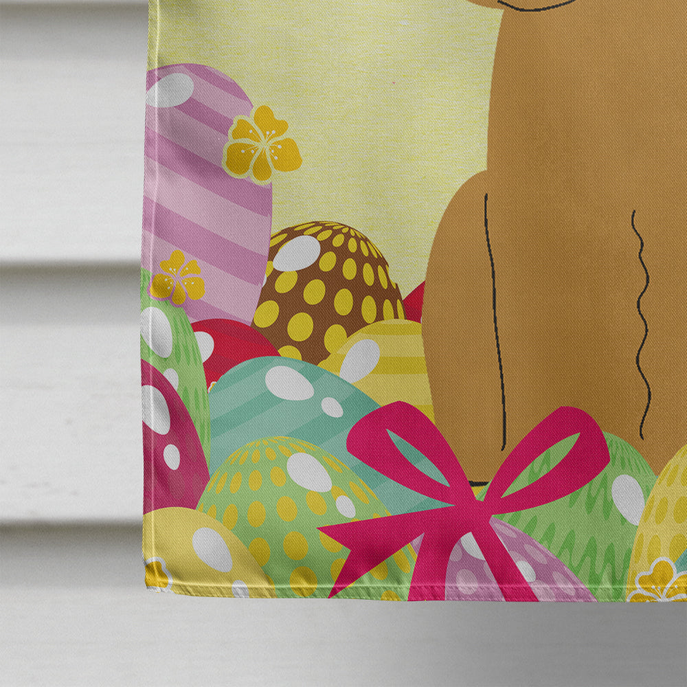 Easter Eggs Poodle Tan House Flag 28x40 Porch Sleeve Pole Decorative Outside Yard Banner Artwork Wall Hanging, Polyester