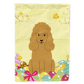 Easter Eggs Poodle Tan House Flag 28x40 Porch Sleeve Pole Decorative Outside Yard Banner Artwork Wall Hanging, Polyester