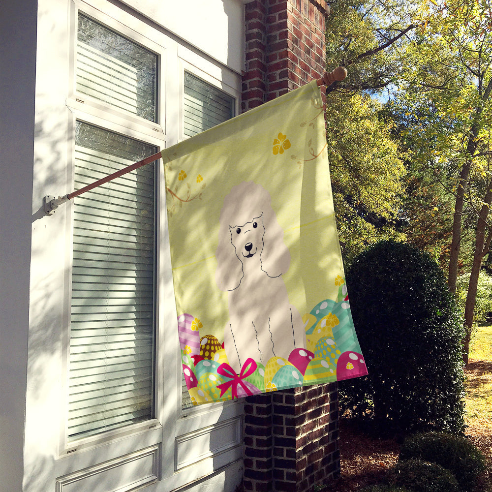 Easter Eggs Poodle White House Flag 28x40 Porch Sleeve Pole Decorative Outside Yard Banner Artwork Wall Hanging, Polyester