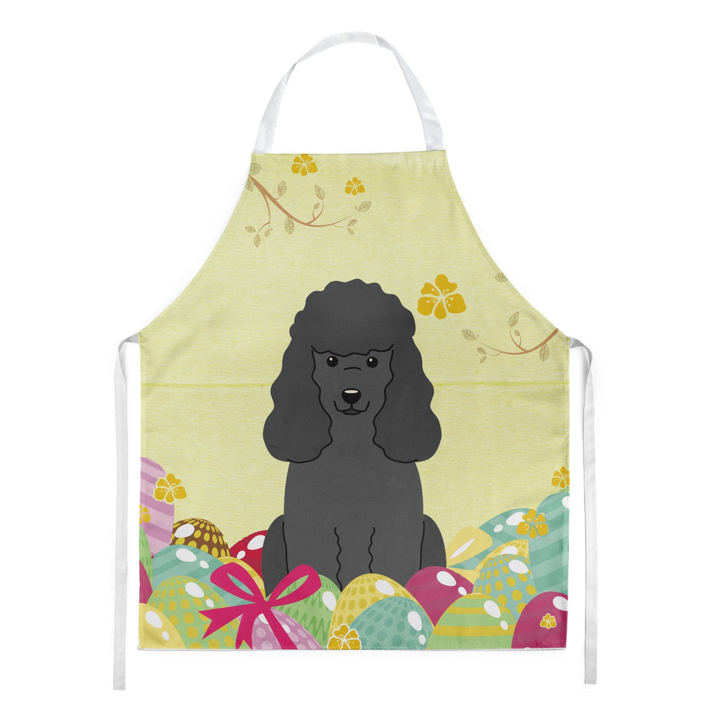 Easter Eggs Poodle Black Apron Cooking Kitchen Server Baking Crafts Gardening for Adult Women Men, Unisex, Large, Multicolor