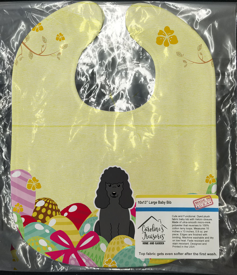 Easter Eggs Poodle Black Baby Bib Easy-Clean Baby Bib Baby Feeding Accessory Baby Mealtime Essential, 10 x 13, Multicolor