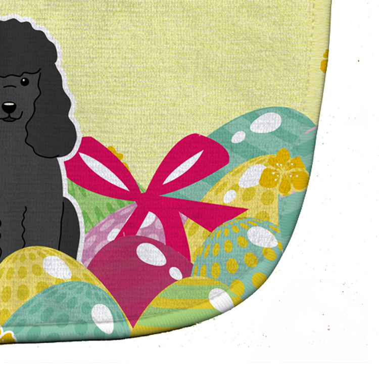 Easter Eggs Poodle Black Baby Bib Easy-Clean Baby Bib Baby Feeding Accessory Baby Mealtime Essential, 10 x 13, Multicolor