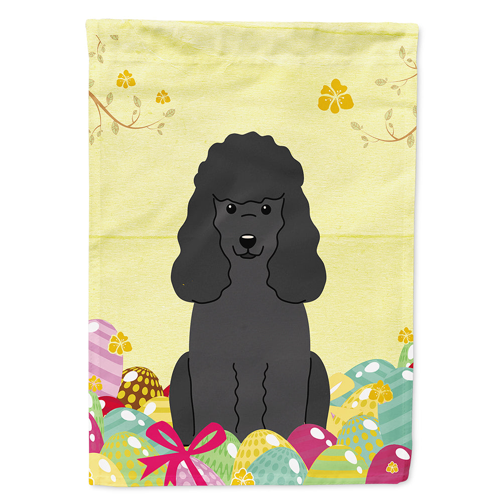 Easter Eggs Poodle Black House Flag 28x40 Porch Sleeve Pole Decorative Outside Yard Banner Artwork Wall Hanging, Polyester