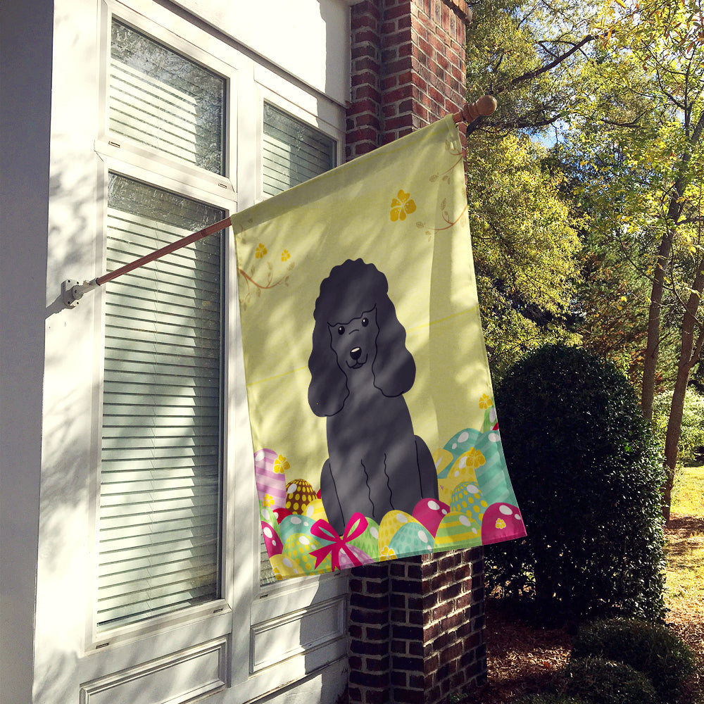 Easter Eggs Poodle Black House Flag 28x40 Porch Sleeve Pole Decorative Outside Yard Banner Artwork Wall Hanging, Polyester