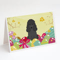 Easter Eggs Poodle Black Greeting Cards Pack of 8 Blank Cards with Envelopes Whimsical A7 Size 5x7