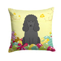 Easter Eggs Poodle Black Decorative Throw Pillow 14x14 Indoor Outdoor Accent Cushion, Fabric Cover with Insert for Sofa, Bed, Porch & Living Room
