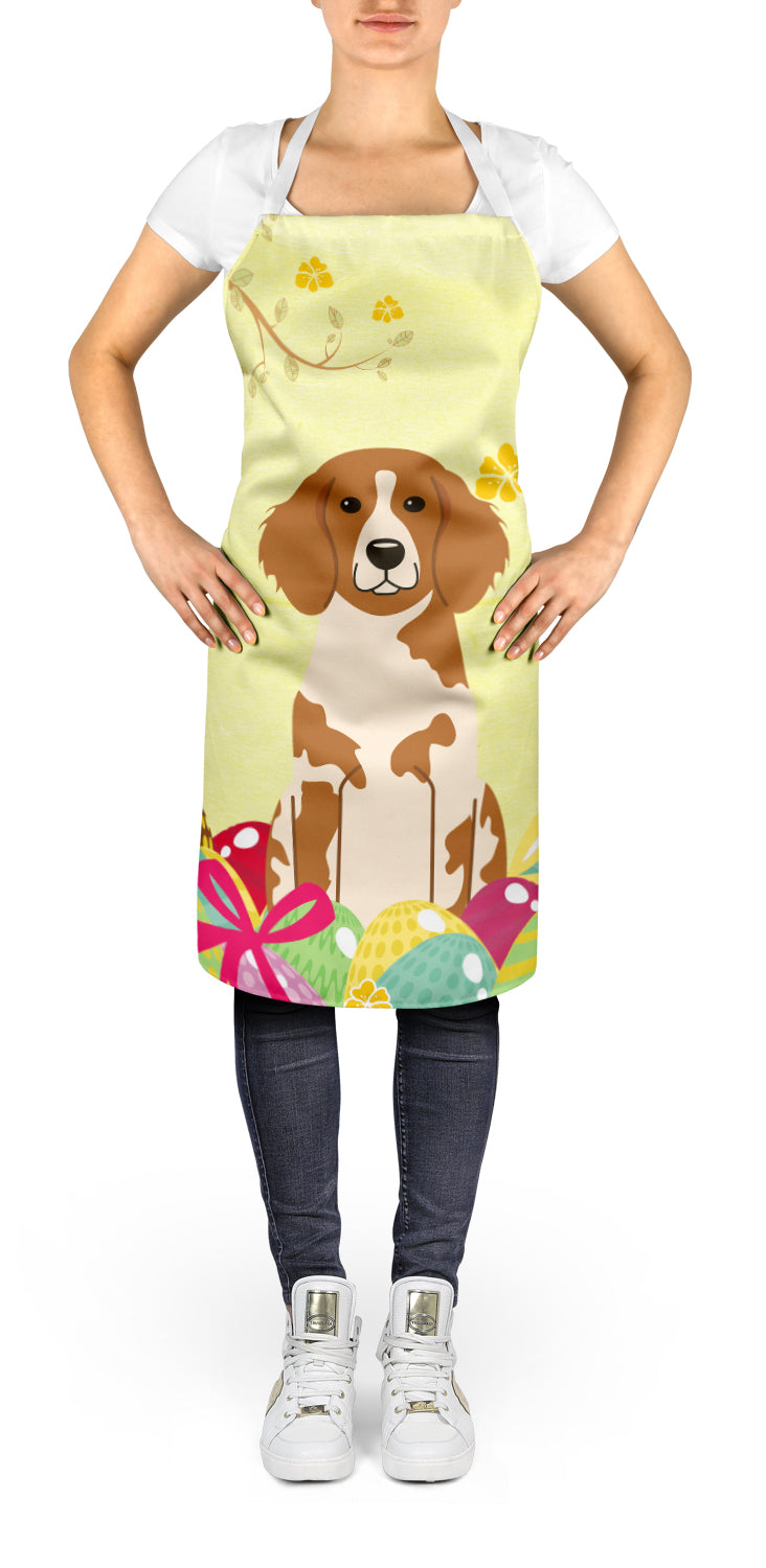 Easter Eggs Brittany Spaniel Apron Cooking Kitchen Server Baking Crafts Gardening for Adult Women Men, Unisex, Large, Multicolor