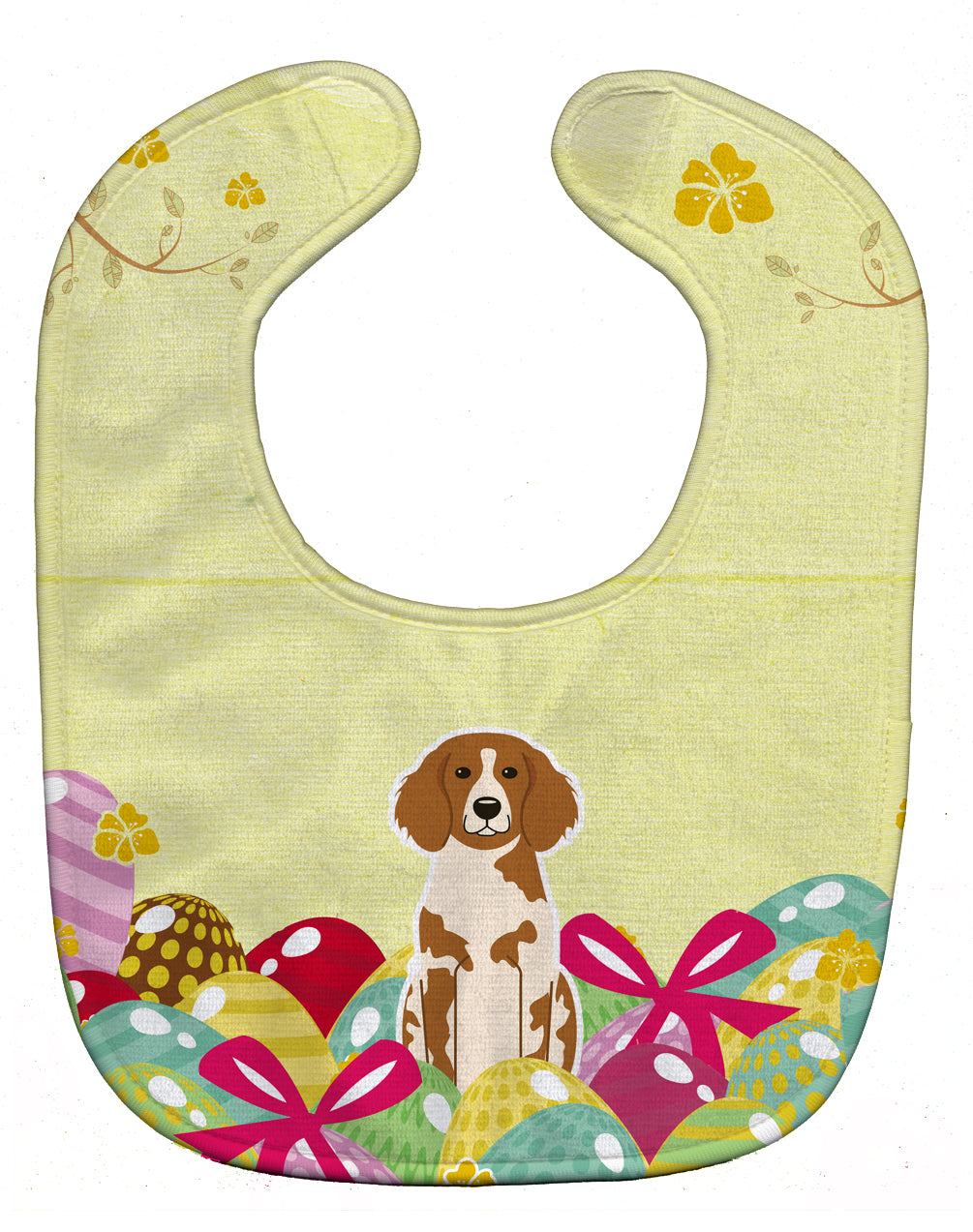 Easter Eggs Brittany Spaniel Baby Bib Easy-Clean Baby Bib Baby Feeding Accessory Baby Mealtime Essential, 10 x 13, Multicolor