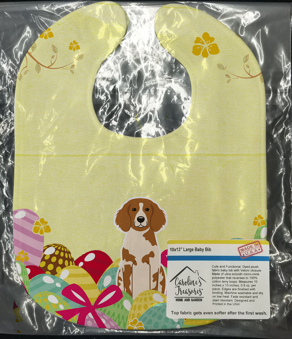 Easter Eggs Brittany Spaniel Baby Bib Easy-Clean Baby Bib Baby Feeding Accessory Baby Mealtime Essential, 10 x 13, Multicolor